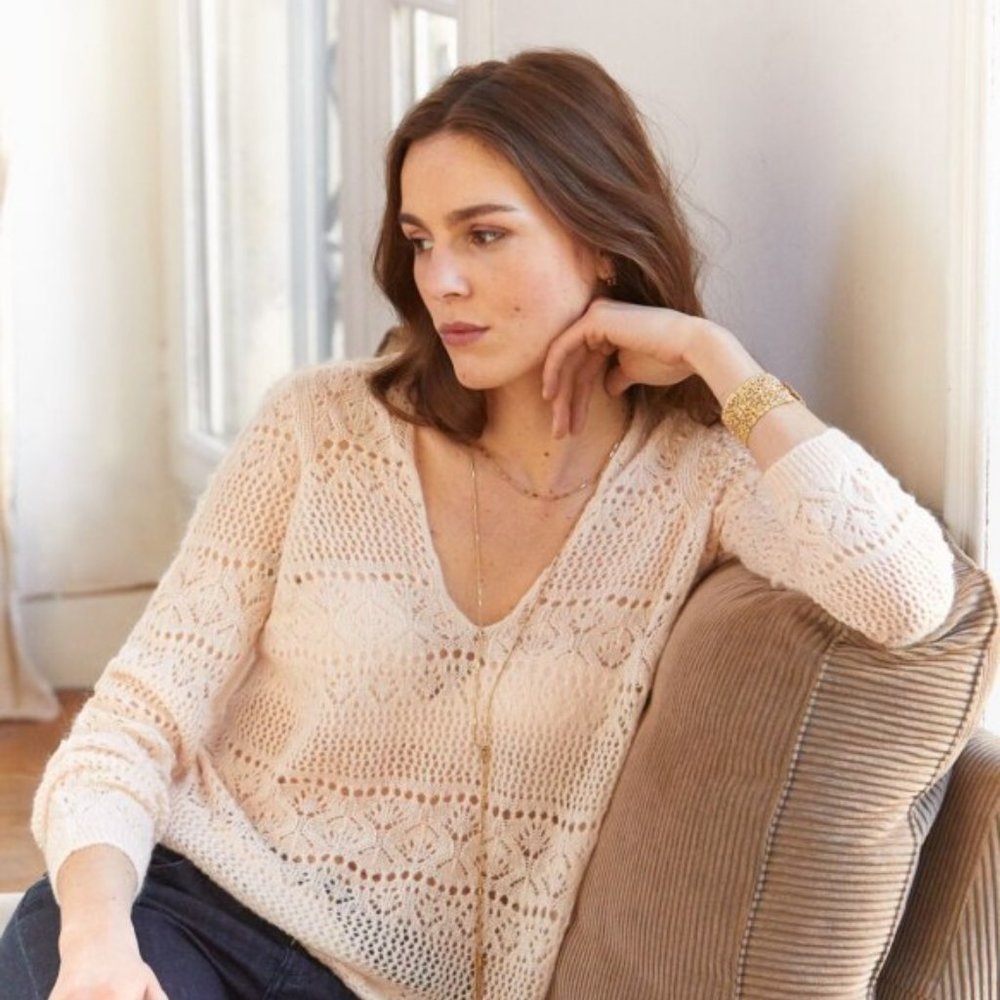 Sezane Maiya Jumper Sweater in Nude NWT